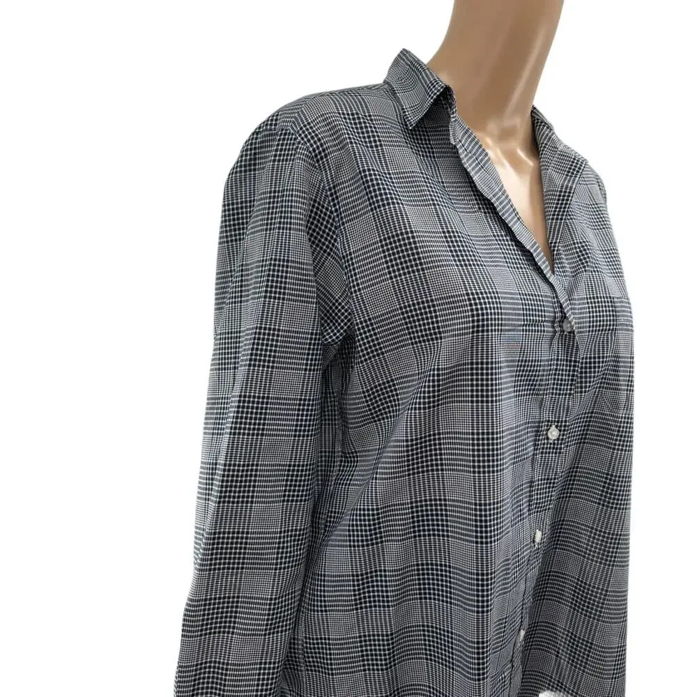 Grayson Blue Gray Plaid The Hero Cotton Button Down Top